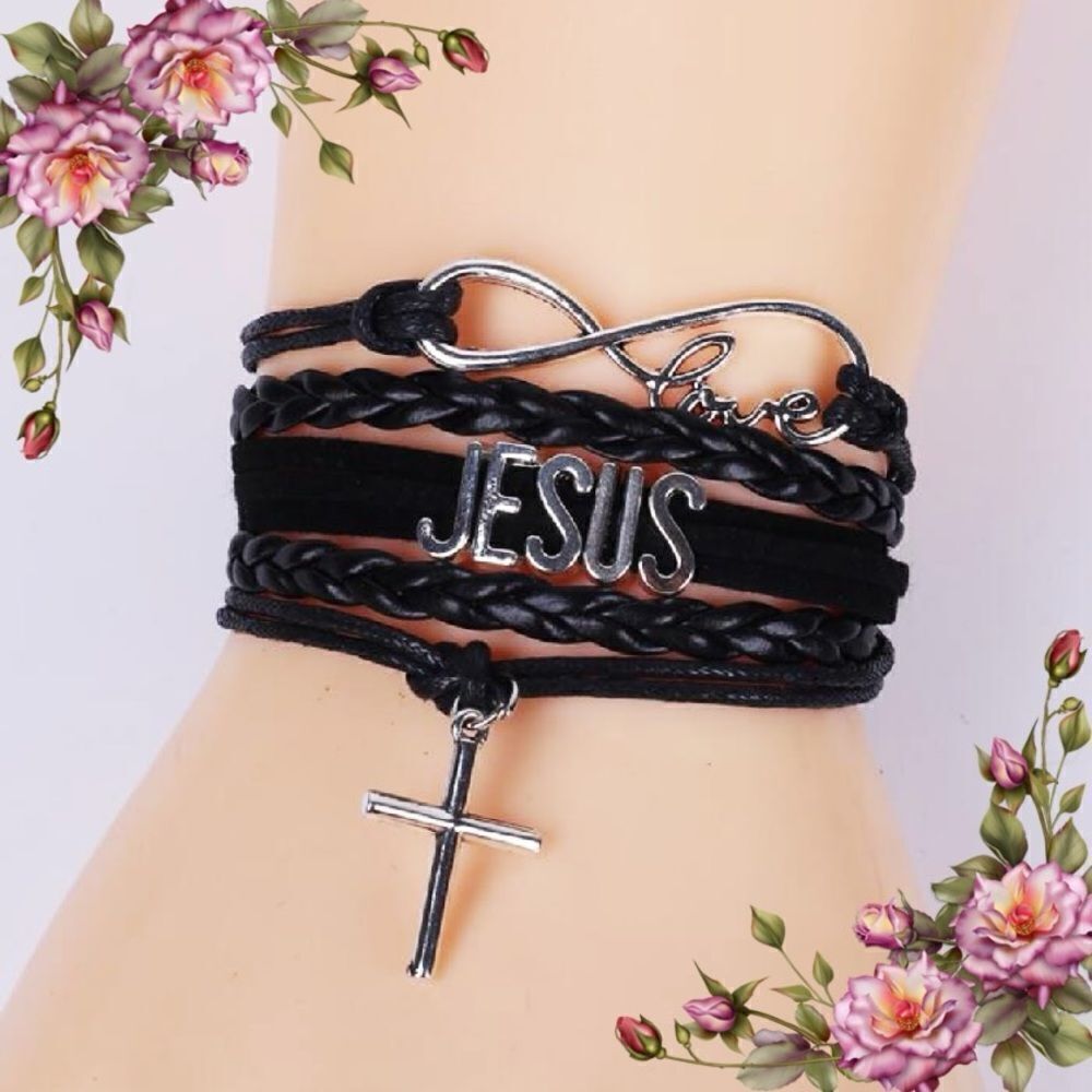 I‎ love Jesus fake leather bracelet
